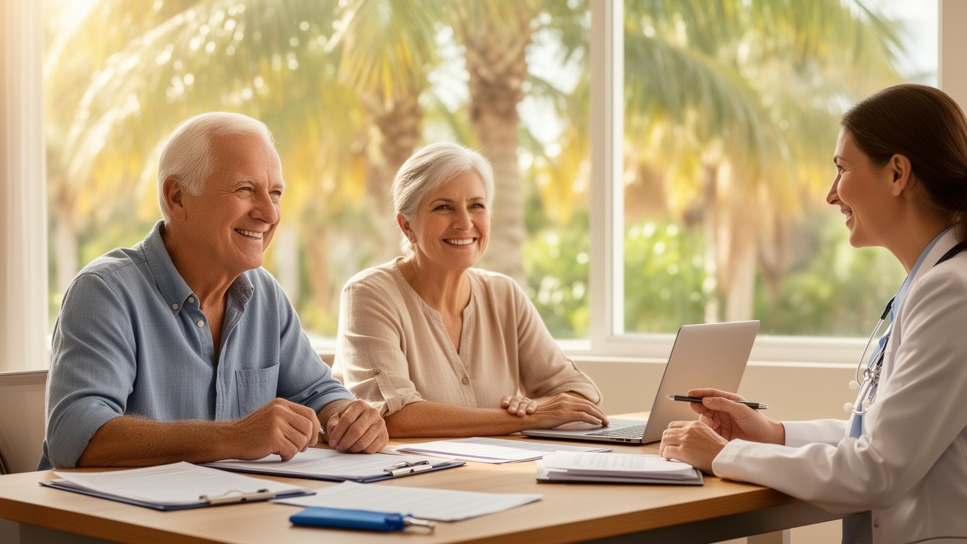 Cape Coral, FL Medicare agent helping a senior couple with Medicare enrollment